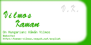 vilmos kaman business card